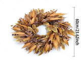 26" Artificial Fall Wreath for Front Door, Seeded Autumn Wreath with Layered Leaves, Warm Orange V1366-AZ2-W-24843