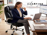 Artiss 8 Point Massage Office Chair PU Leather Black MOC-1223-BK