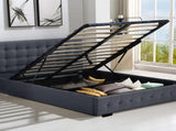 Levede Fabric Bed Frame Queen Tufted Dark Grey BF1008-Q-DG