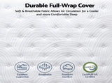 RoomSense Queen 34cm Medium Soft Gel Mattress Bundle, Oatmeal Bed Frame XFKF-1666-OATMEAL-Q