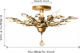 Crystal Chandelier Vintage, 5 Lights, Gold V178-35357