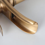 Waterfall Bathroom Faucet Single Handle Mixer Tap Hot and Cold for Bathroom Sink Washbasin, Low V1237-ZY-917-114