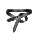 Peroz Arla Women's Black Leather Knotted Belt V629-PZ-WGLB07-BL80