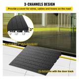 Rubber Ramp, 7.62 cm Rise Ramp Doorway, 3 Channels Cord Cover Rubber Solid V952-WFSLYP24X42X3I8PSV0