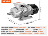 2.2KW Electric Motor 2890 rpm, AC 400V 4.7A, 90L, B3 Frame, Air Compressor Motor 3-Phase, 24mm Keyed V952-TYJLIECDJ300ILW2HV8