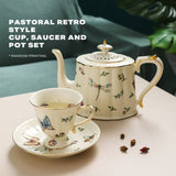 French coffee cup and saucer teapot set V488-TP-BB, TCS-BB