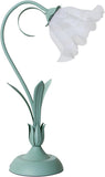 Green glass table lamp, flower table lamp, modern flower shape, metal top with glass lampshade, V1189-HB001HWU000072