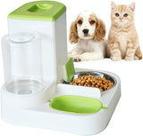 Automatic Pet Feeder 1 Piece Dog Cat Food Bowl Water Bowl Green V1258-DP02-BOL-554