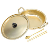 1 Set Korean Style Soup Pot with Lid and Double Handles, Multi-Purpose Cooking Pot for Ramen, V1192-AZ-W-20256
