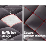 Giselle Bedding Bamboo Charcoal Filling Pillowtop Topper 1000GSM 5cm Thick Pillowtop Pad for Back TOPPER-CHAR-D