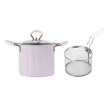 Induction Compatible Non-Stick Pan,Multifunctional Deep Fryer Pot And Container With Strainer V1192-AZ-W-28096
