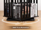 360 Rotating Bookshelf Bamboo Storage Display Rack Shelving in Black V63-954471