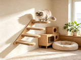Scratching, Multi-Layer Solid Wood Cats Climbing Set DIY Wall-Mounted Steps For Indoor Cats, Wall V1369-AZ3-W-09138