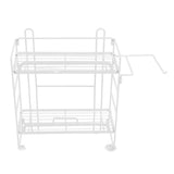 Toilet Storage Shelves Iron Wall Mounted 2 Layers Foldable Grid Home Decoration with Hooks for V1294-YM0716-3112220053011