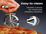 Gourmet Easy Pizza Cutter, Stainless Steel Ultra Sharp Pastry Cutter, No-Wobble, Easy to Clean V1376-PIZCUT
