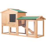 i.Pet Chicken Coop Rabbit Hutch 138cm x 44cm x 85cm Large Chicken Coop House Run Cage Wooden Outdoor PET-GT-WOOD-R036