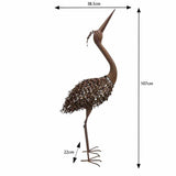Rust Crane Bird 'Looking Up' Statue 38cm V637-71659CRN