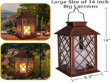 2pc Solar Lantern Outdoor Garden Hanging Lantern Waterproof Flickering Flameless Candle Mission V1369-AZ3-W-05605