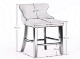 2x Velvet Upholstered Button Tufted Bar Stools with Wood Legs and Studs-Black V226-SW1824BK