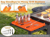 2 Pack Silicone Grill Tool Mat 16 x 11.5 Inch Heat Resistant NonSlip BBQ Utensil Mat, Outdoor V1188-MS-824-001
