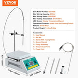 VEVOR Magnetic Stirrer Hot Plate Max 572&deg;F/300&deg;C Hot Plate Stirrer 0-2000 RPM V952-CLJBJ1JRS200A5R0VV3