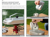Aluminium Alloy Camping Kettle with Ergonomic Handle for Tea Coffee and Hot Beverages Silver 1.5L V1369-AZ3-W-17478