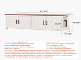 Cat Litter Box Enclosure for Multi Cats, 120 cm Hidden Litter Box Cabinet with 4 Doors & 2 Entries, V952-JSDMMSPWQ472Z9PLH002V0