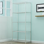 5 Tier Silver Metal Storage Rack Shelving Wire Shelf V63-837161