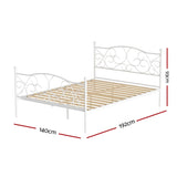 Artiss Bed Frame Double Size Metal Bed Frame GROA MBED-C-GROA-D-WH-AB