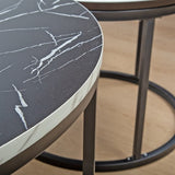 Coffee Table Round Marble Design Nesting Side Furniture V63-921091