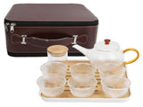Glass Teapot Set HeatResistant Small Water Cup with Handle for Travel Home Office Bar V1294-YM0901-3118210051911