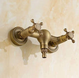 Brass Bathtub Faucet with Antique Finish Wall-Mounted Hot & Cold Water Faucet for Bathroom and V1107-113-90729