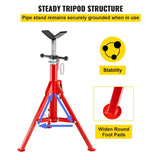 VEVOR V Head Pipe Stand Adjustable Height 28-52 Inch, Pipe Jack Stands 2500 LB. Capacity,Folding V952-GJ1107GJ000000001V0