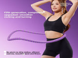 Purple Weighted Soft Spring Hula Hoop with Silent Alloy Interior and Polyester Wrap for Home Gym V888-ELOSUNG43407