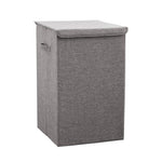 SOGA Grey Large Collapsible Laundry Hamper Storage Box Foldable Canvas Basket Home Organiser Decor SBOX102