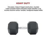 25KG Commercial Rubber Hex Dumbbell Gym Weight V63-794105