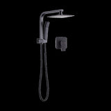 WELS 8" Rain Shower Head Set Square Dual Heads Faucet High Pressure With Mixer V63-828031