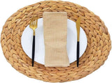 Round Woven Set of 4,Natural Water Hyacinth Weave Placemat Round Braided Large Woven V1192-AZ-W-31143