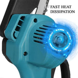 6" Cordless Electric Chainsaw in Blue - Portable Handheld Wood Cutter V178-59148