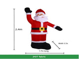 2.4M Inflatable Waving Santa Christmas Decoration - Large Outdoor Yard Display with Blower, Ground V888-ELOSUNG55863