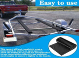 Boat Trailer Bunk Carpet Roll, Felt Marine Padding with Anti Slip PE Backing, Black 20 Ft x 8 In V1188-MS-721-027