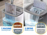 Flat D Set Mop and Bucket Wringer Set with Stainless-Steel Handle 10 Washable and Reusable V985-MOPANDBUCKETSET