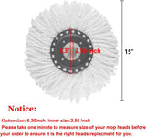 5 PCS Spin Mop Heads Replacement Refill for Old Hurricane Mr.Clean 360 Spin Magic Rotating Round Mop V1366-AZ2-W-02286