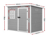 Giantz Garden Shed Outdoor Storage Box 1.87x1.28M Resin Tool Shed Backyard Grey SHED-FLAT-P-4X6-GR-ABC