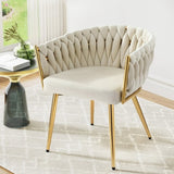 1 Artiss Dining Chair Velvet Armchair Beige UPHO-C-DIN-01-VEL-BG