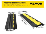 Cable Protector Ramp, 5 Packs 2 Channels Speed Bump Hump, Rubber Modular Speed Bump Rated 11000 LBS V952-DLBHQXSLX5PCSZUIBV0