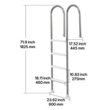 4-Step Stainless Steel Pool Ladder of 2 Handrail for 1371.6 mm Decked Pool V952-DXYCTTBGGBXGT35OAV0