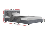 Artiss Bed Frame King Single Size Gas Lift Grey VILA BFRAME-E-VILA-KS-GY-ABC