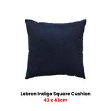Bianca Lebron Indigo Jacquard Square Filled Cushion V442-BCA-CUSHION-LEBRON-INDIGO-SQ