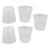 5pcs Orchid Pots with Holes Saucers Indoor Clear Plastic Plant Pot Set Optimal Drainage for Home V1294-YM0901-3111240151312